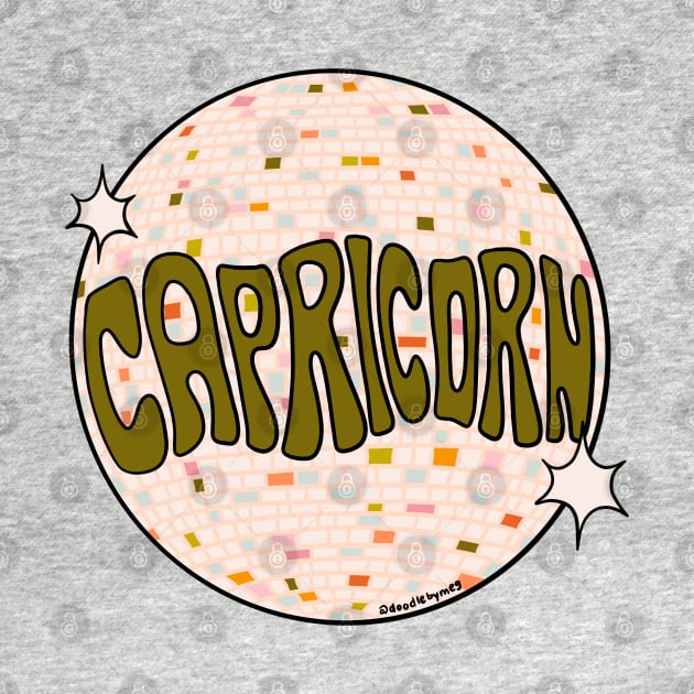 Capricorn Disco Ball by Doodle by Meg